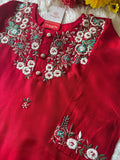 Designer Red Embroidered kurta bottom  with dupatta  women's fashion mart