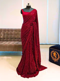 Designer Full Sequence Work Premium Georgette Saree  women's fashion mart
