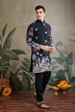 Beautiful Black Viscose Silk Kurta Mens wear Collection