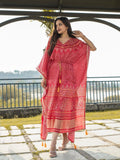 Red Color Digital Bandhej Print Pure Gaji Silk Kaftan -kaftan online Default Title women's fashion mart
