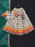 Green Color Foil And Printed Pure Cotton Lehenga Choli With Leheriya Bandhej Dupatta