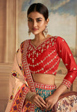 Traditional Gaji Silk Dark Green Patola Printe Lehenga Choli - women's fashion mart