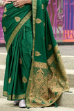 Genoa Green Banarasi Handloom Saree - women's fashion mart