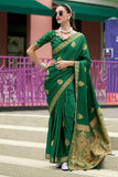 Genoa Green Banarasi Handloom Saree - women's fashion mart
