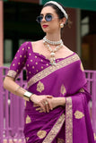 Pearl Purple  Banarasi Handloom Saree - women's fashion mart