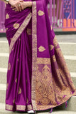 Pearl Purple  Banarasi Handloom Saree - women's fashion mart