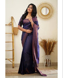 Beautiful Kanjivaram Woven Silk Saree With Blouse Piece -Kanjivaram Silk Saree Wine women's fashion mart