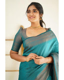 Beautiful Kanjivaram Woven Silk Saree With Blouse Piece  women's fashion mart