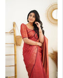 Beautiful Kanjivaram Woven Silk Saree With Blouse Piece  women's fashion mart