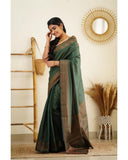 Beautiful Kanjivaram Woven Silk Saree With Blouse Piece  women's fashion mart