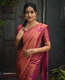 Traditional Kanjivaram Woven Silk Saree With Blouse Piece  women's fashion mart