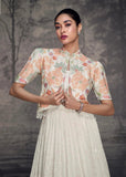 Flawless White Embroidered Anarkali Stylish Gown - women's fashion mart