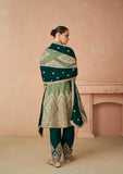 Impressive Olive Green Embroidered Chinon Salwar Set - women's fashion mart