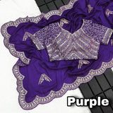 Heavy Embroidery Coding & Sequins  Work & Fancy CutWork Border  women's fashion mart