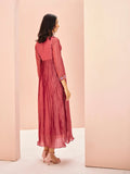 Majestic and  Superb Coral Hand Worked Organza Dress - women's fashion mart