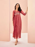 Majestic and  Superb Coral Hand Worked Organza Dress - women's fashion mart