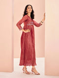 Majestic and  Superb Coral Hand Worked Organza Dress - women's fashion mart