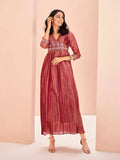 Majestic and  Superb Coral Hand Worked Organza Dress - women's fashion mart
