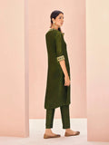 Enchanting Olive Green Organza Hand Worked Kurta Set - women's fashion mart