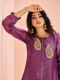 Breathtaking Purple Hand Worked Organza Kurta Set - women's fashion mart