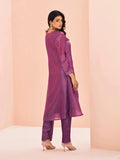 Breathtaking Purple Hand Worked Organza Kurta Set - women's fashion mart