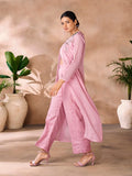Mesmerizing Rose Pink Hand Worked Organza Co-Ord Set - women's fashion mart