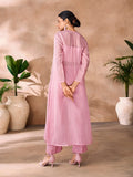 Mesmerizing Rose Pink Hand Worked Organza Co-Ord Set - women's fashion mart