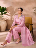 Mesmerizing Rose Pink Hand Worked Organza Co-Ord Set - women's fashion mart