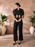 Classic and Iconic Black Organza Hand Worked Co-Ord Set - women's fashion mart