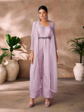 Luxurious Lavender Organza Hand Worked Co-Ord Set - women's fashion mart