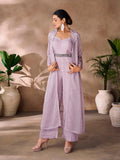Luxurious Lavender Organza Hand Worked Co-Ord Set - women's fashion mart