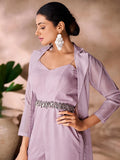 Luxurious Lavender Organza Hand Worked Co-Ord Set - women's fashion mart