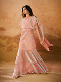 Precious Peach Organza Ready To Wear Saree - women's fashion mart