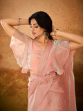 Precious Peach Organza Ready To Wear Saree - women's fashion mart