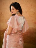 Precious Peach Organza Ready To Wear Saree - women's fashion mart