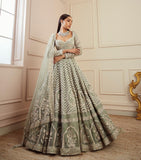 Green Georget lehnga with heavy sequence, dori & zari work - INSPIRED | Ready To Wear  women's fashion mart