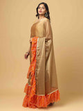 Soft Chiffon Bandhej Print Ruffle Party Wear Saree