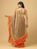 Soft Chiffon Bandhej Print Ruffle Party Wear Saree