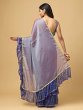 Soft Chiffon Bandhej Print Ruffle Party Wear Saree