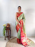 Zari Weaving Banarasi Soft Silk Ready to Wear Saree -Ready to Wear Saree sky pink women's fashion mart