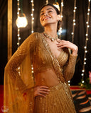 Sabyasachi Designer brown Lehenga Choli Embellished With Beautiful Shimmer Dori Work Wedding Lehenga Choli Party Wear Lehenga Choli | Ready To Wear  women's fashion mart
