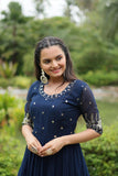 Extraordinary Embroidered Faux Blooming Gown - women's fashion mart