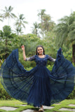 Extraordinary Embroidered Faux Blooming Gown - women's fashion mart