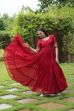 Extraordinary Embroidered Faux Blooming Gown - women's fashion mart
