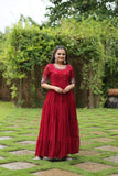Extraordinary Embroidered Faux Blooming Gown - women's fashion mart