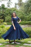 Extraordinary Embroidered Faux Blooming Gown - women's fashion mart