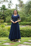 Extraordinary Embroidered Faux Blooming Gown - women's fashion mart