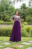 Zari Thread Sequins Worked Faux Georgette Designer Gown - women's fashion mart