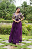 Zari Thread Sequins Worked Faux Georgette Designer Gown - women's fashion mart