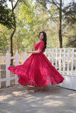 Beads Embroidered Faux Georgette Designer Gown - women's fashion mart
